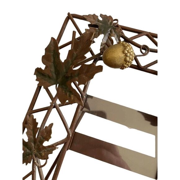 Vintage Iron Metal Vine Oak Leaf & Acorn Picture Frame 4 x 6 - Picture 3 of 4